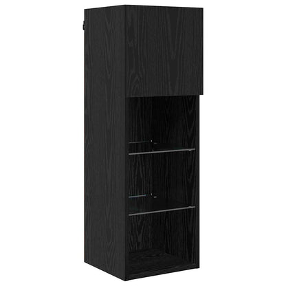 vidaXL TV-Wandgeräte 5 pcs Schwarz Eichen-Optik Holzwerkstoff