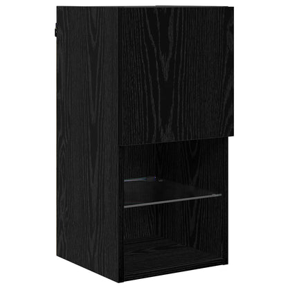 vidaXL Meuble TV mural 6 pcs Noir aspect chêne Aggloméré