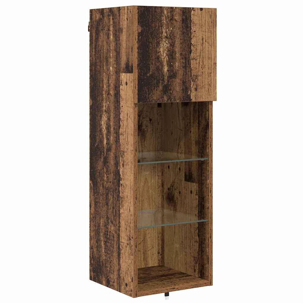 vidaXL Meubles TV avec lumières LED 4 pcs Bois de récupération Bois d'ingénierie