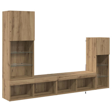vidaXL Meubles TV muraux 4 pcs Chêne artisan en bois d'ingénierie