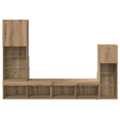 TV-Wandgeräte Wandmontiert 4 pcs Artisan-Eiche Holzwerkstoff