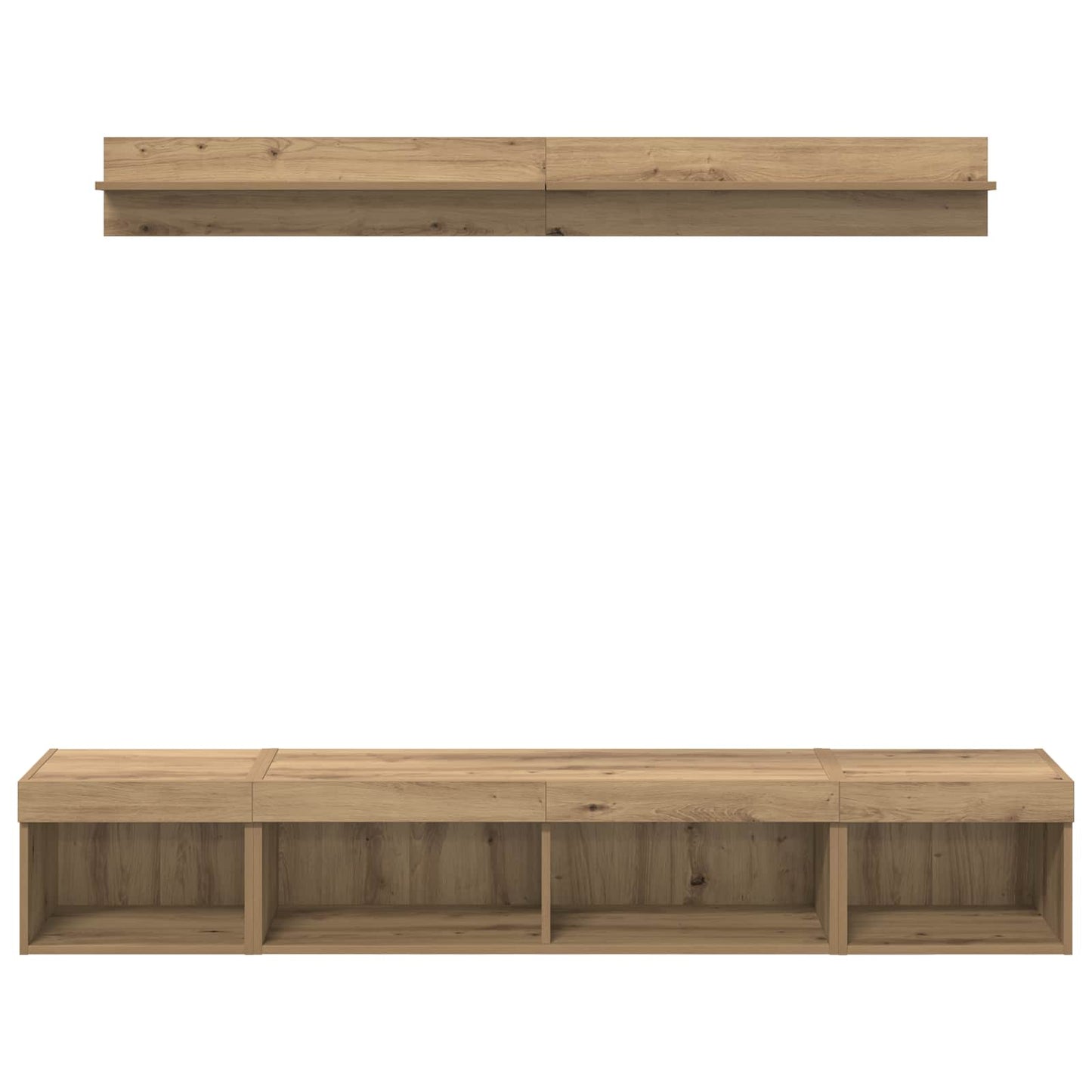 TV-Wandregal-Set mit LED 5 pcs Artisan-Eiche Holzwerkstoff