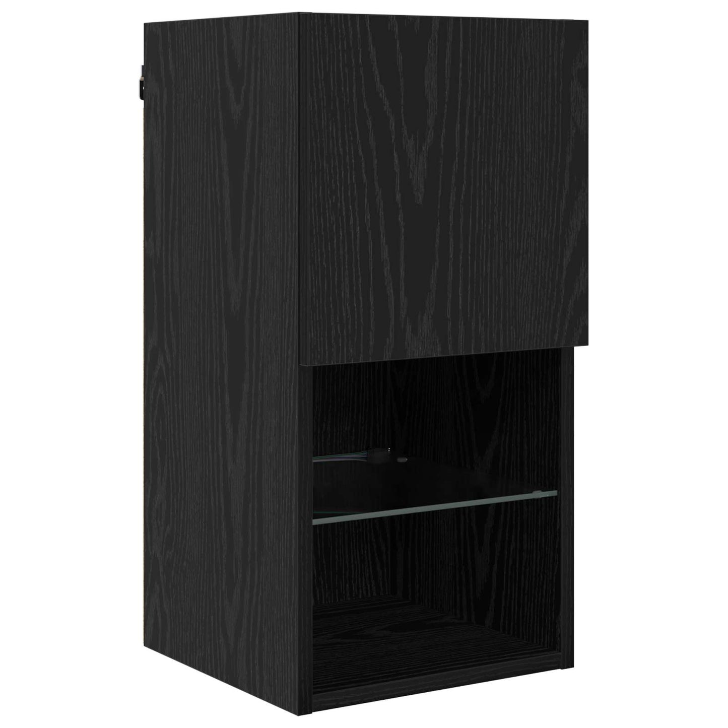 vidaXL Meubles TV avec LED 6 pcs Noir aspect chêne