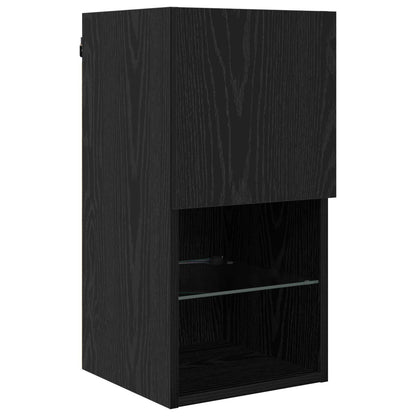 vidaXL Meubles TV avec LED 6 pcs Noir aspect chêne