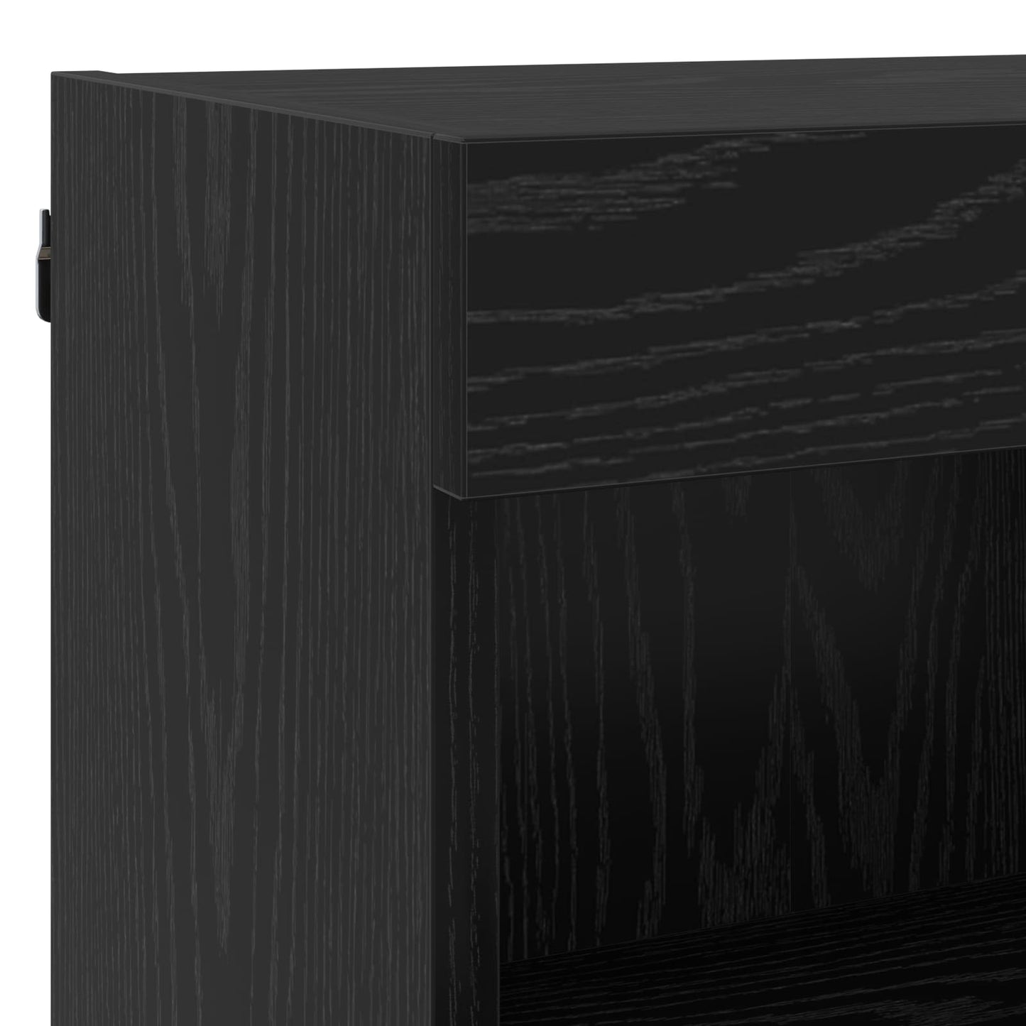 TV-Wandmöbel mit LED 4 pcs Schwarz Eichen-Optik Holzwerkstoff