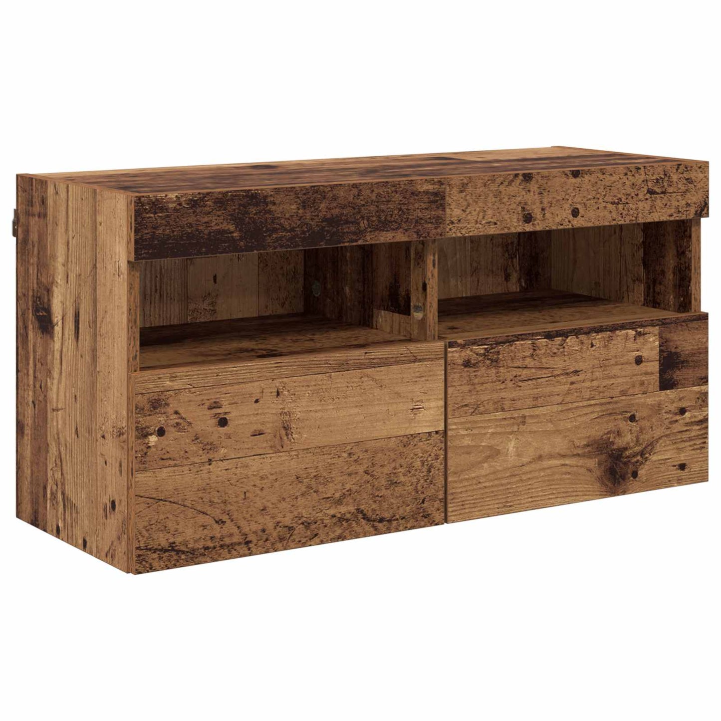 TV Wand Einheiten mit LED mit LED 5 pcs Altholz 80 x 30 x 40 cm