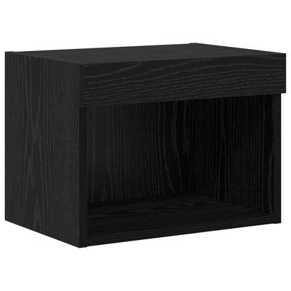 TV Wand Einheiten mit LED 5 Stück Schwarz Eichen-Optik 80 x 30 x 40 cm
