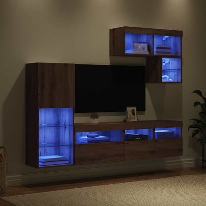vidaXL Meubles TV muraux 6 pcs Chêne artisan Bois d'ingénierie