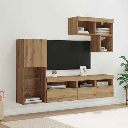 vidaXL Meubles TV muraux 6 pcs Chêne artisan Bois d'ingénierie