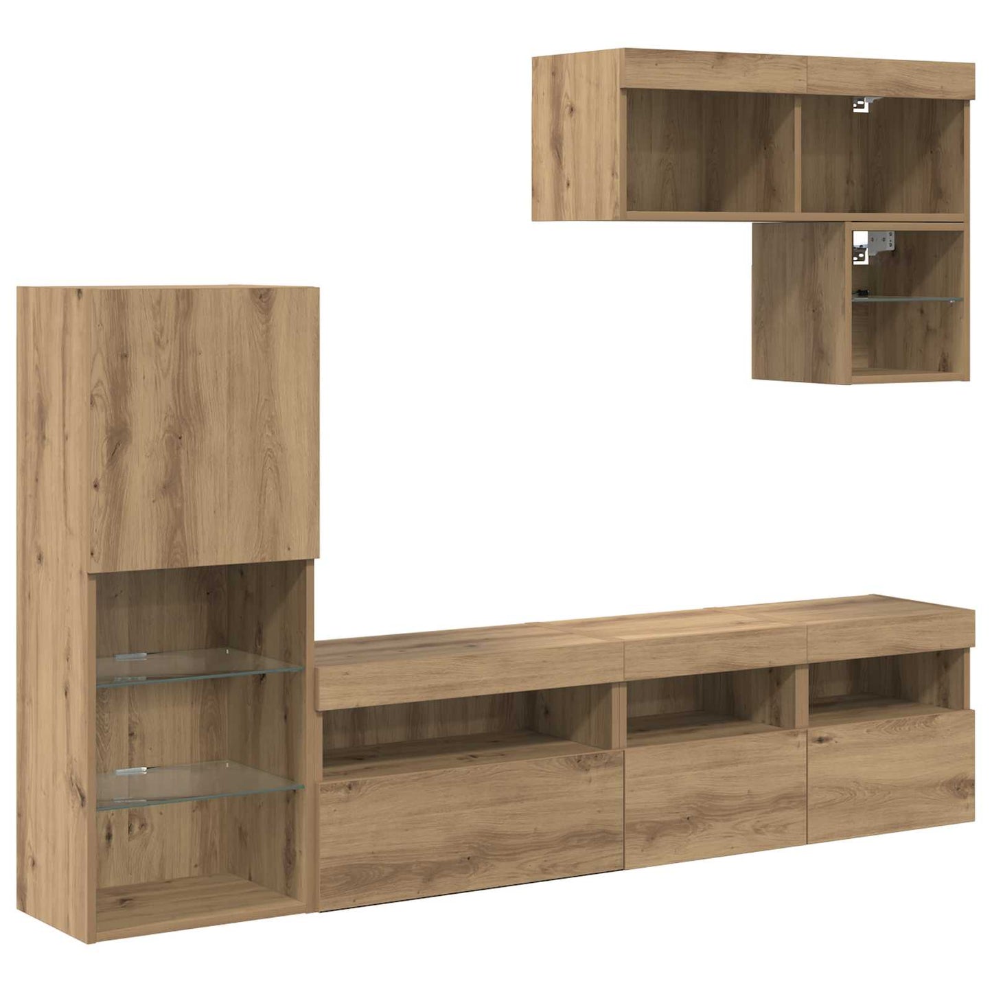 vidaXL Meubles TV muraux 6 pcs Chêne artisan Bois d'ingénierie