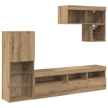 vidaXL Meubles TV muraux 6 pcs Chêne artisan Bois d'ingénierie