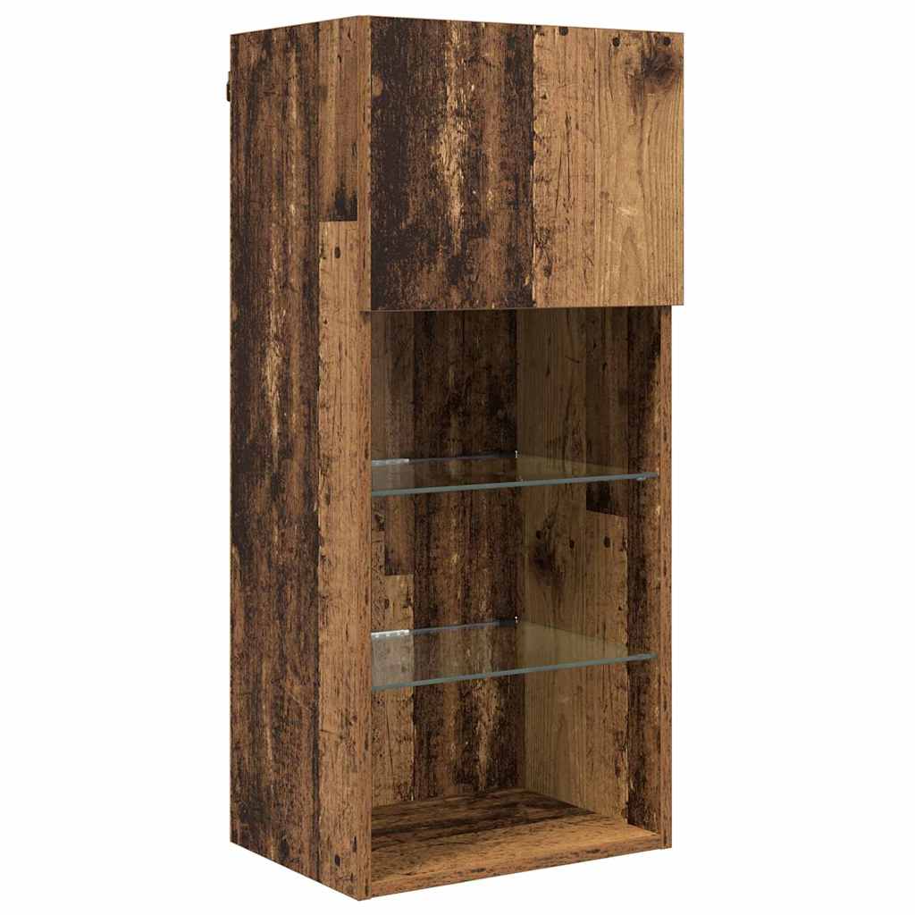 TV Wand Einheiten mit LED 5 pcs Altholz 40,5 x 30 x 90 cm