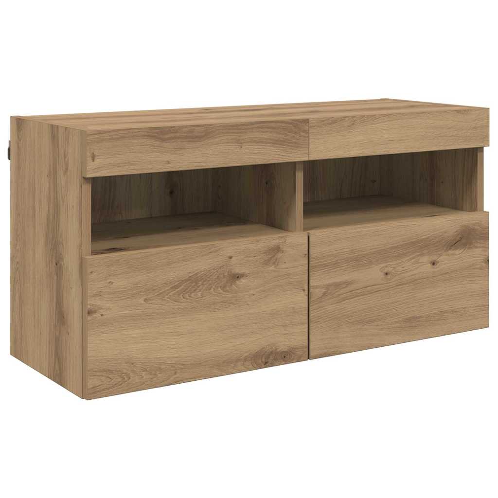 vidaXL TV Wand Einheiten mit LED 5 pcs Artisan-Eiche 40,5 x 30 x 90 cm