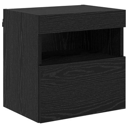 vidaXL TV-Schränk mit LED 7 pcs Schwarz Eichen-Optik Holzwerkstoff