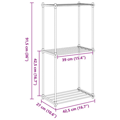 Rohregal mit Speicher Weiß 42,5 x 27 x 91,5 cm Aluminium