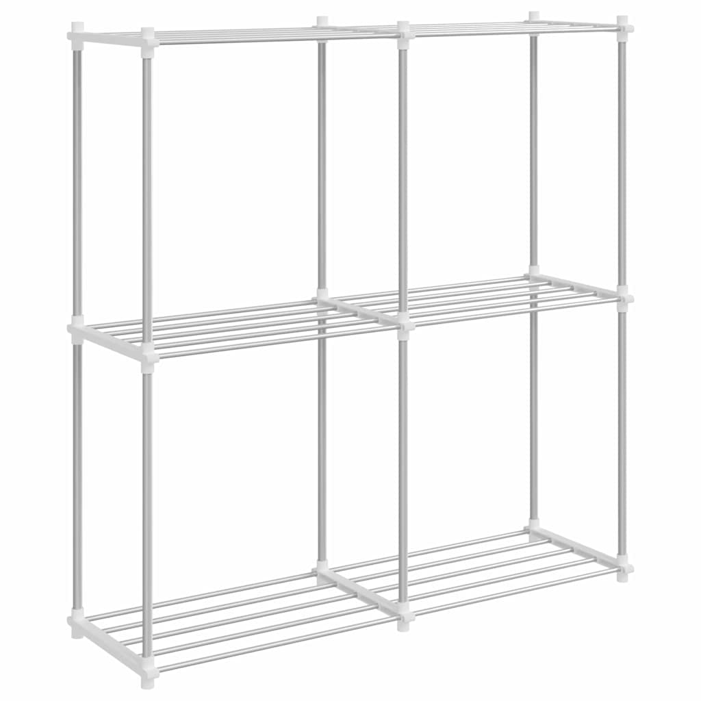 Rohregal mit Speicher Weiß 86 x 27 x 90 cm Aluminium