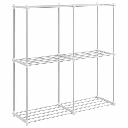 Rohregal mit Speicher Weiß 86 x 27 x 90 cm Aluminium