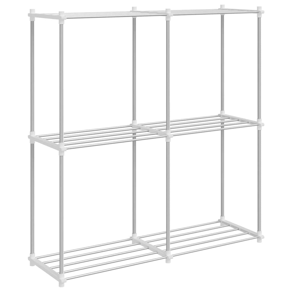 Rohregal mit Speicher Weiß 86 x 27 x 90 cm Aluminium