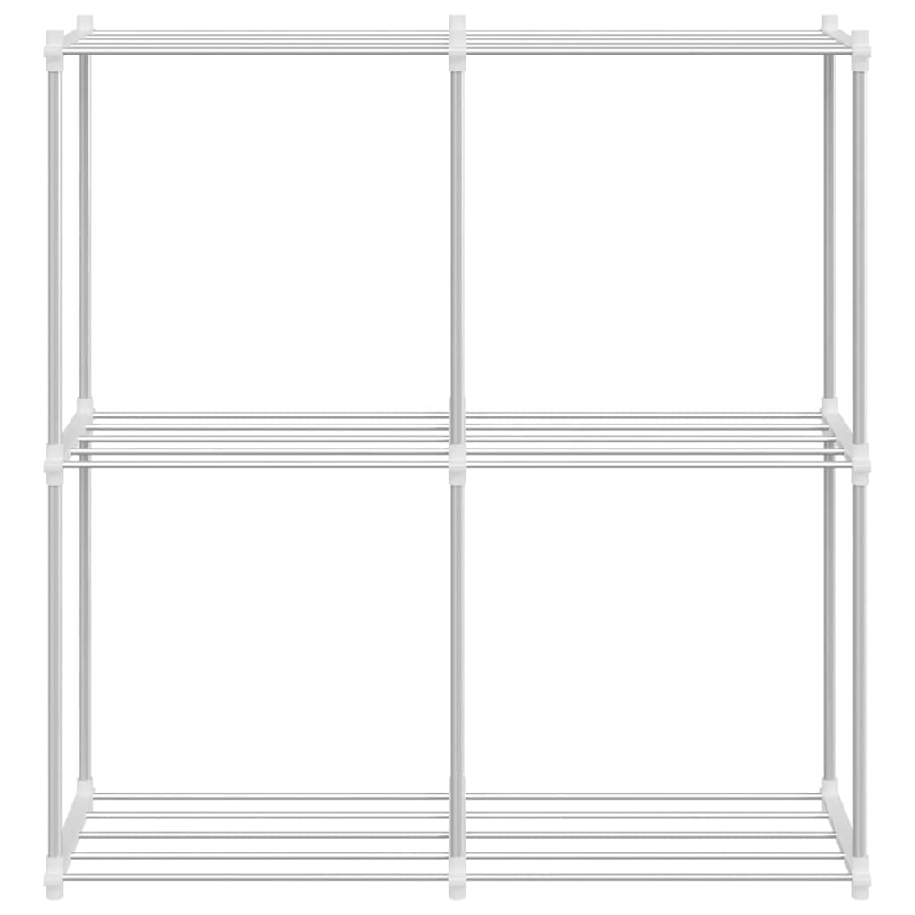 Rohregal mit Speicher Weiß 86 x 27 x 90 cm Aluminium