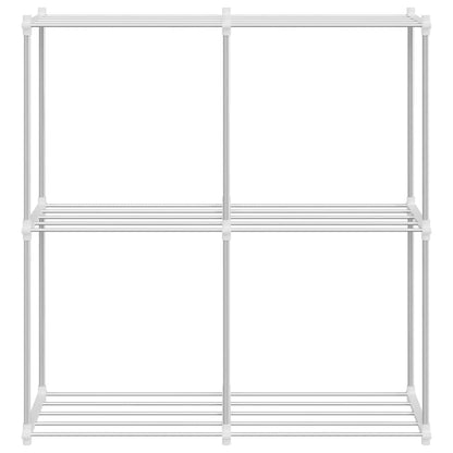 Rohregal mit Speicher Weiß 86 x 27 x 90 cm Aluminium