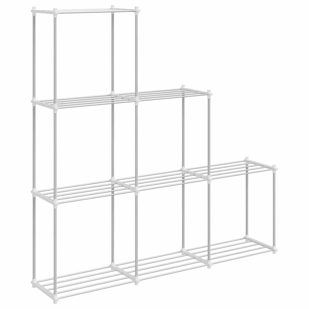 Rohregal mit Speicher Weiß 129 x 27 x 132 cm Aluminium