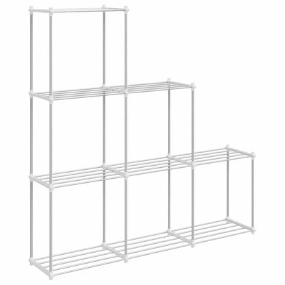 Rohregal mit Speicher Weiß 129 x 27 x 132 cm Aluminium