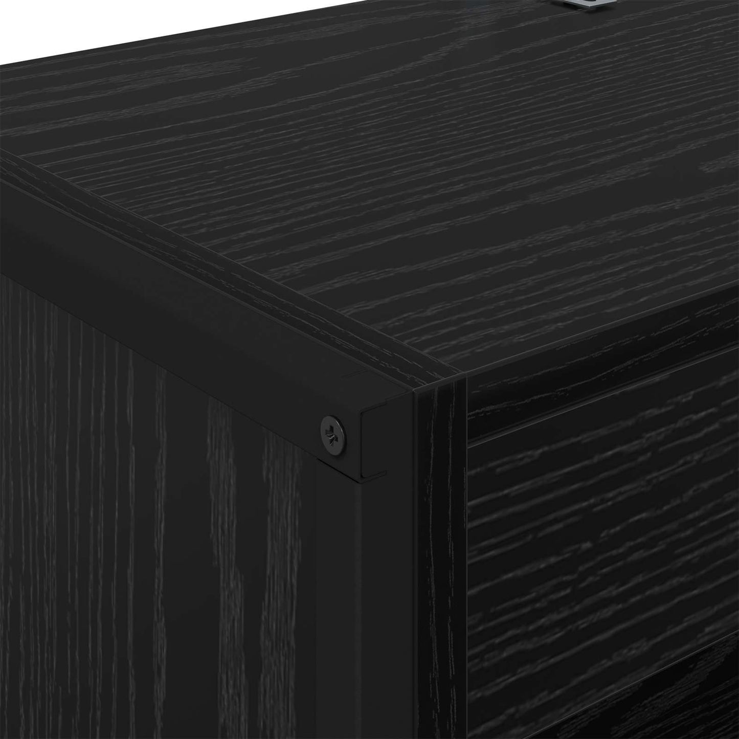 vidaXL Bücherregal 2 pcs Schwarz Eichen-Optik 80 x 30 x 155 cm