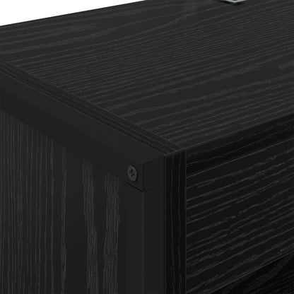 vidaXL Bücherregal 2 pcs Schwarz Eichen-Optik 80 x 30 x 155 cm