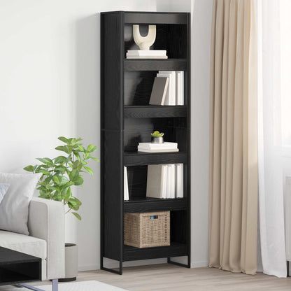 vidaXL Bücherregal 2 pcs Schwarz Eichen-Optik 80 x 30 x 155 cm