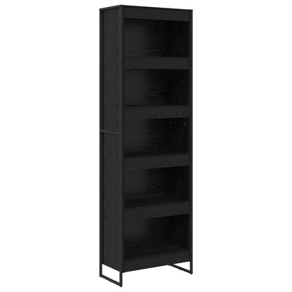 vidaXL Bücherregal 2 pcs Schwarz Eichen-Optik 80 x 30 x 155 cm