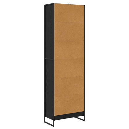 vidaXL Bücherregal 2 pcs Schwarz Eichen-Optik 80 x 30 x 155 cm