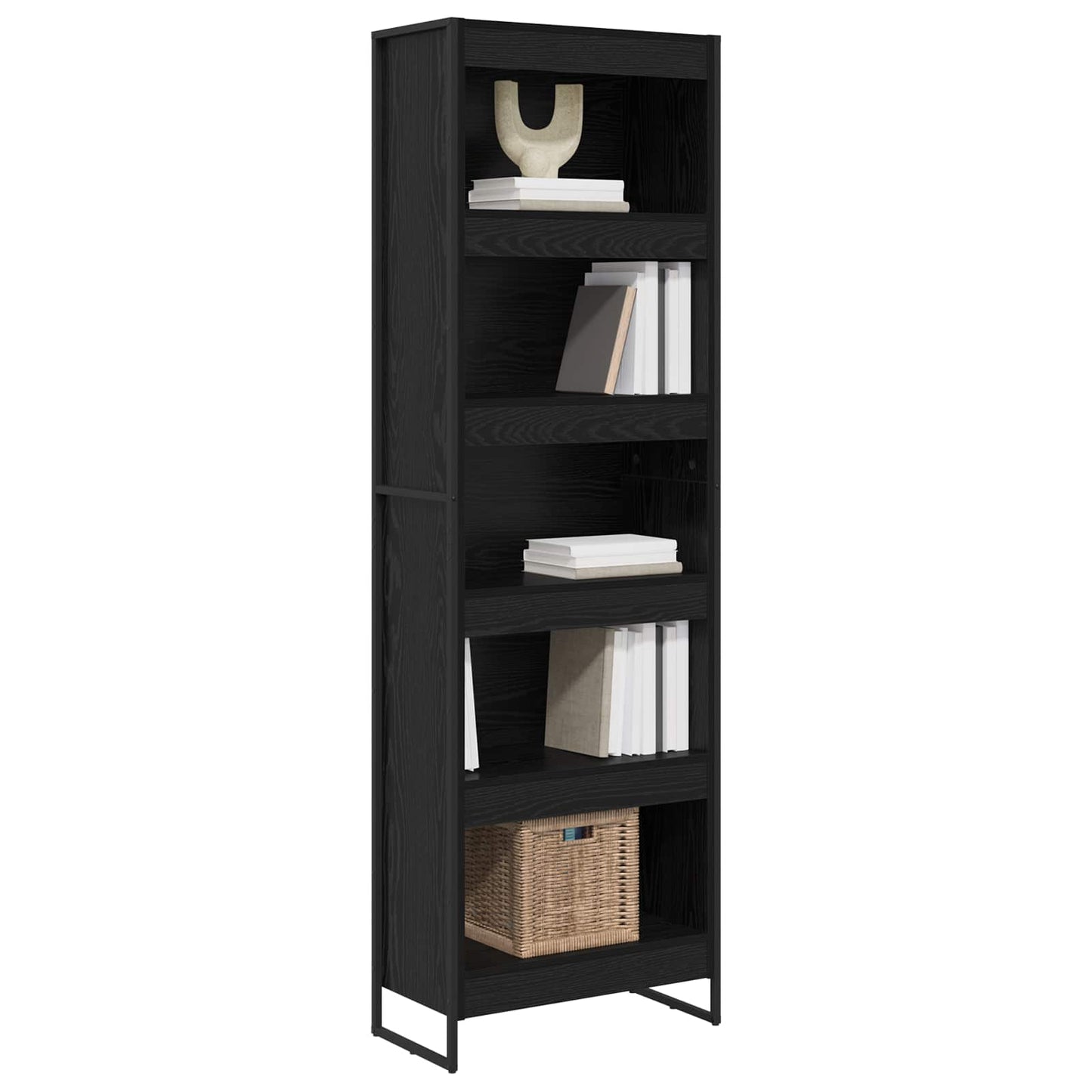 vidaXL Bücherregal 2 pcs Schwarz Eichen-Optik 80 x 30 x 155 cm