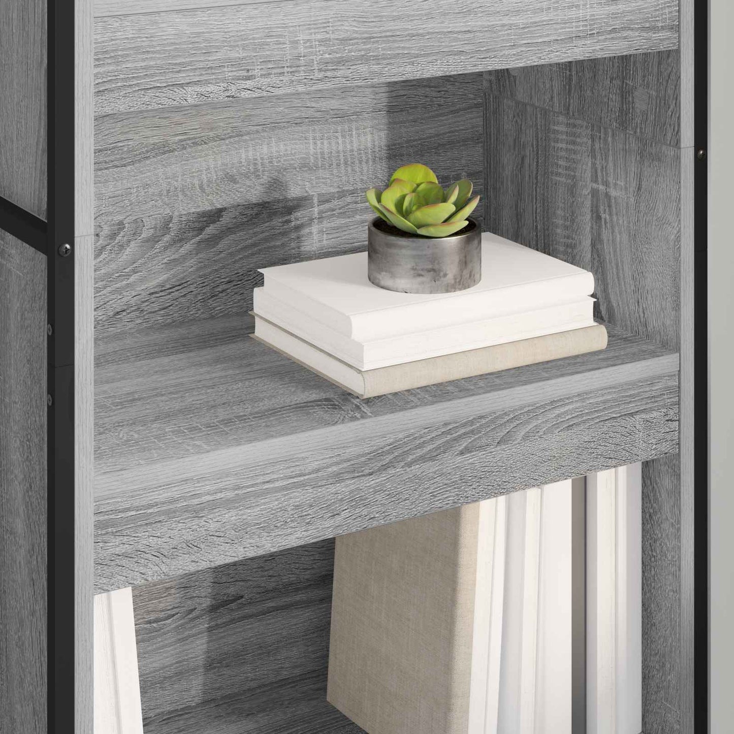 vidaXL Bücherregal 2 pcs Graues Sonoma 80 x 30 x 155 cm Holzwerkstoff