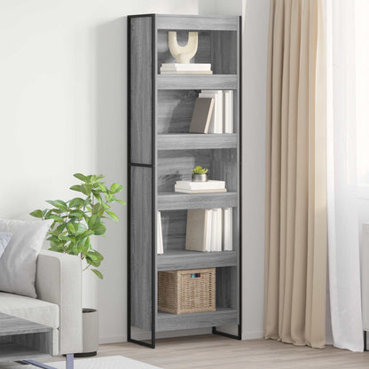vidaXL Bücherregal 2 pcs Graues Sonoma 80 x 30 x 155 cm Holzwerkstoff