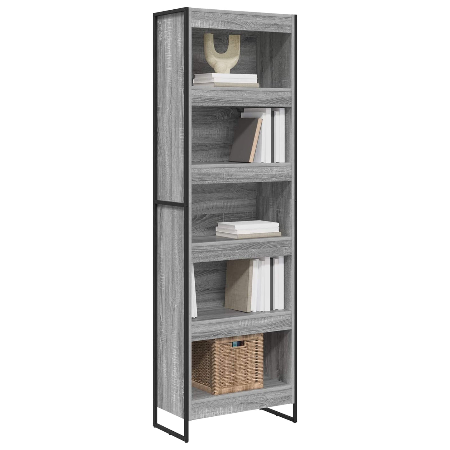 vidaXL Bücherregal 2 pcs Graues Sonoma 80 x 30 x 155 cm Holzwerkstoff