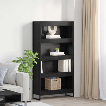 vidaXL Bücherregal 2 pcs Schwarz Eichen-Optik 80 x 30 x 155 cm