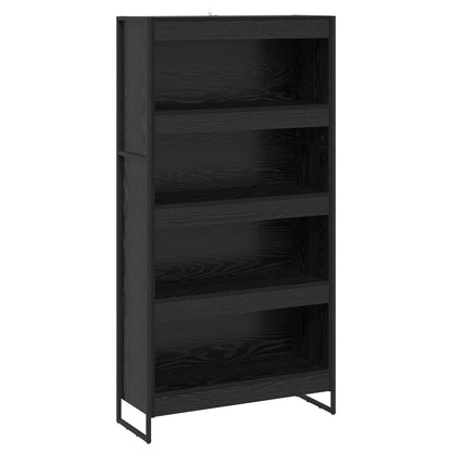 vidaXL Bücherregal 2 pcs Schwarz Eichen-Optik 80 x 30 x 155 cm