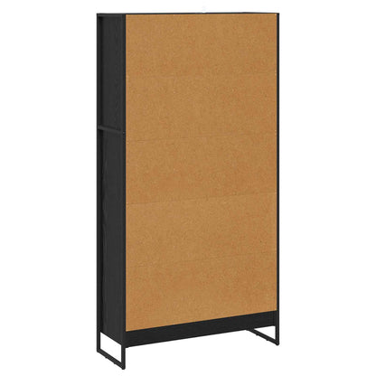 vidaXL Bücherregal 2 pcs Schwarz Eichen-Optik 80 x 30 x 155 cm