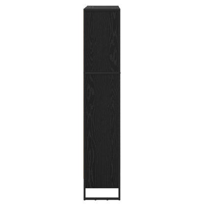 vidaXL Bücherregal 2 pcs Schwarz Eichen-Optik 80 x 30 x 155 cm