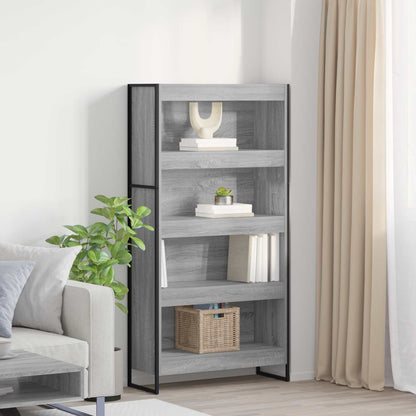 vidaXL Bücherregal 2 pcs Graues Sonoma 80 x 30 x 155 cm Holzwerkstoff
