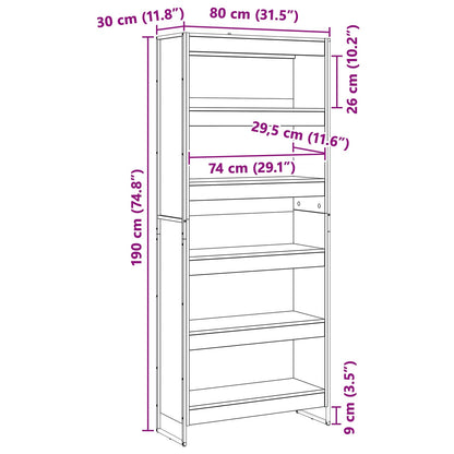 Bücherregal 2 pcs Raucharbe 80 x 30 x 155 cm Holzwerkstoff