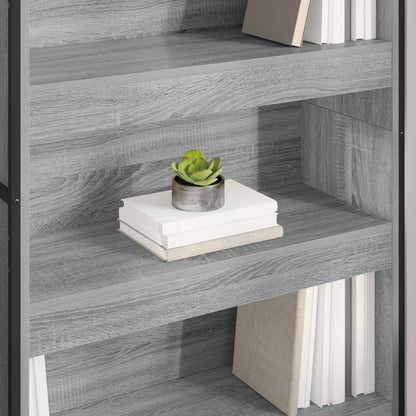 vidaXL Bücherregal 2 pcs Graues Sonoma 80 x 30 x 155 cm Holzwerkstoff