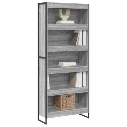 vidaXL Bücherregal 2 pcs Graues Sonoma 80 x 30 x 155 cm Holzwerkstoff