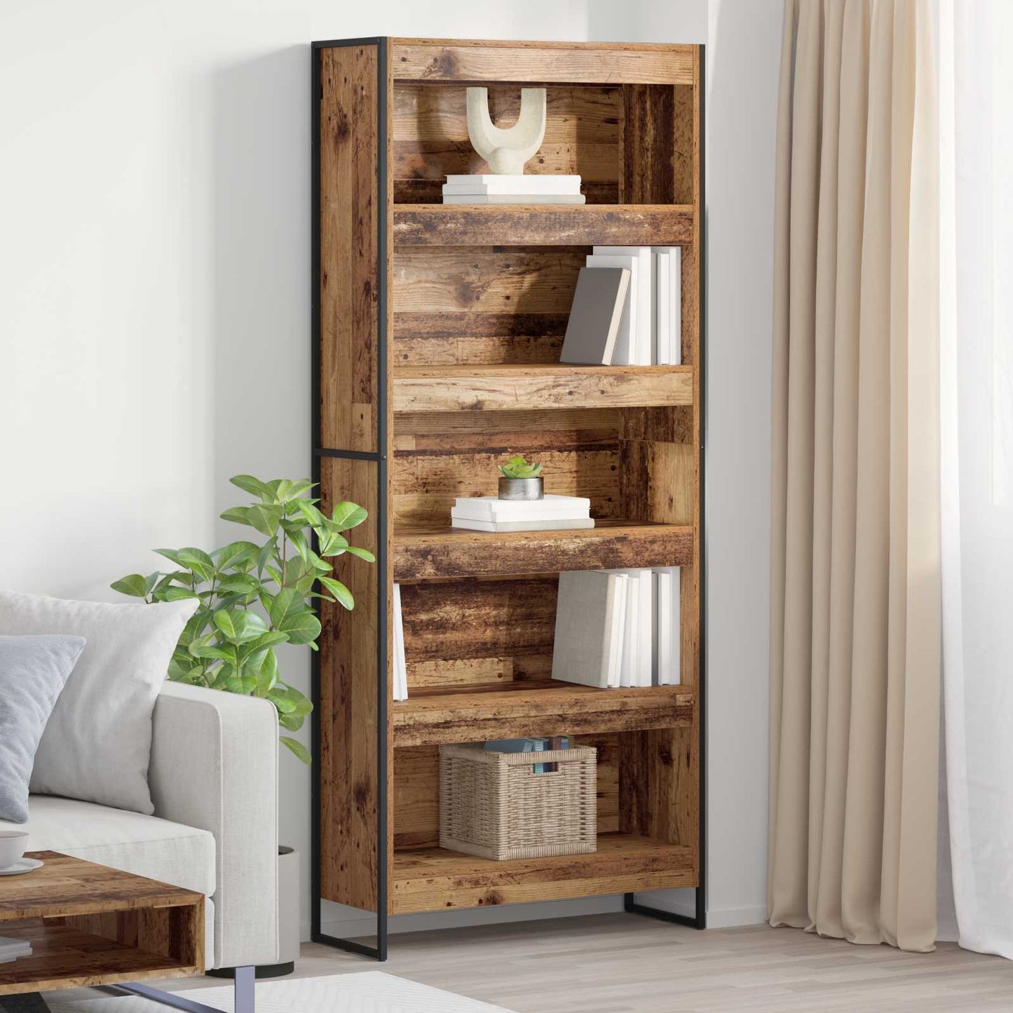 vidaXL Bücherregal 2 pcs Altholz 80 x 30 x 155 cm Holzwerkstoff
