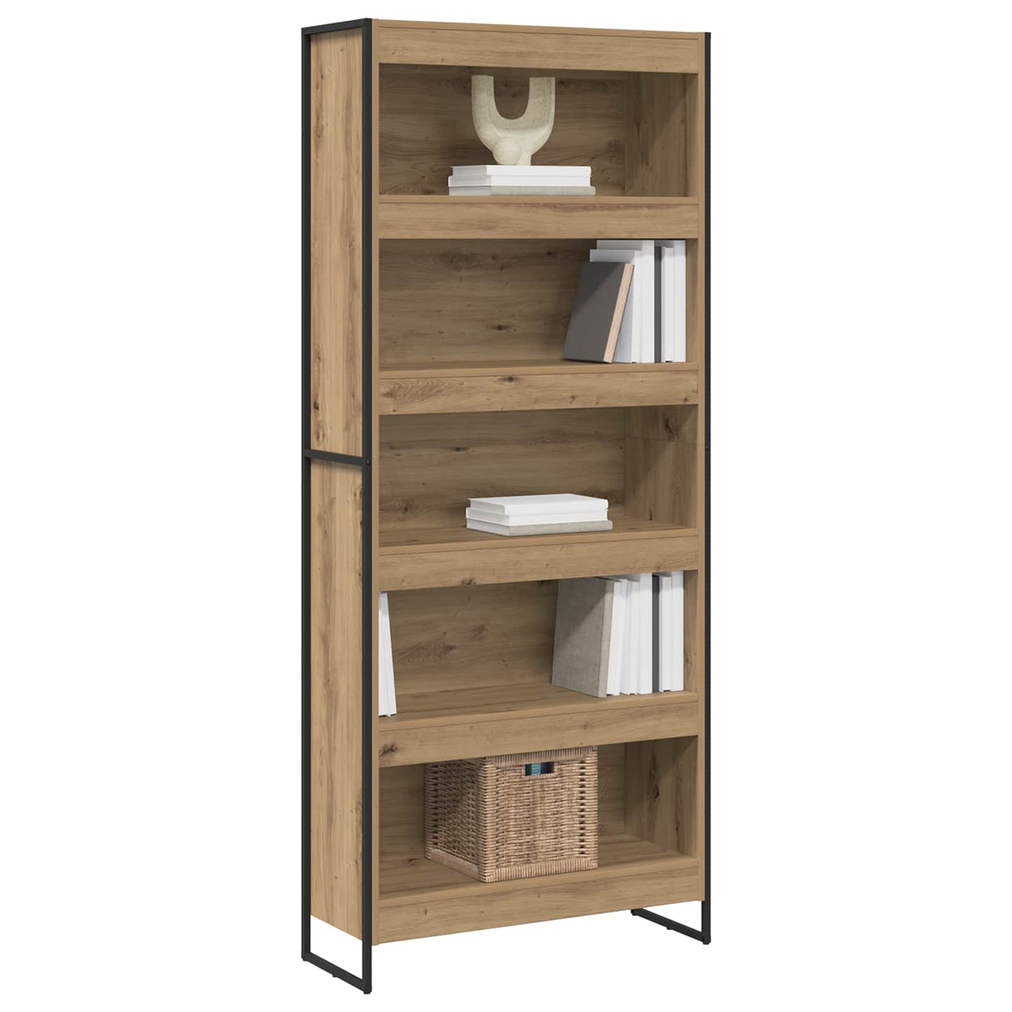 vidaXL Bücherregal 2 pcs Kunsthandwerk Eiche 80 x 30 x 155 cm
