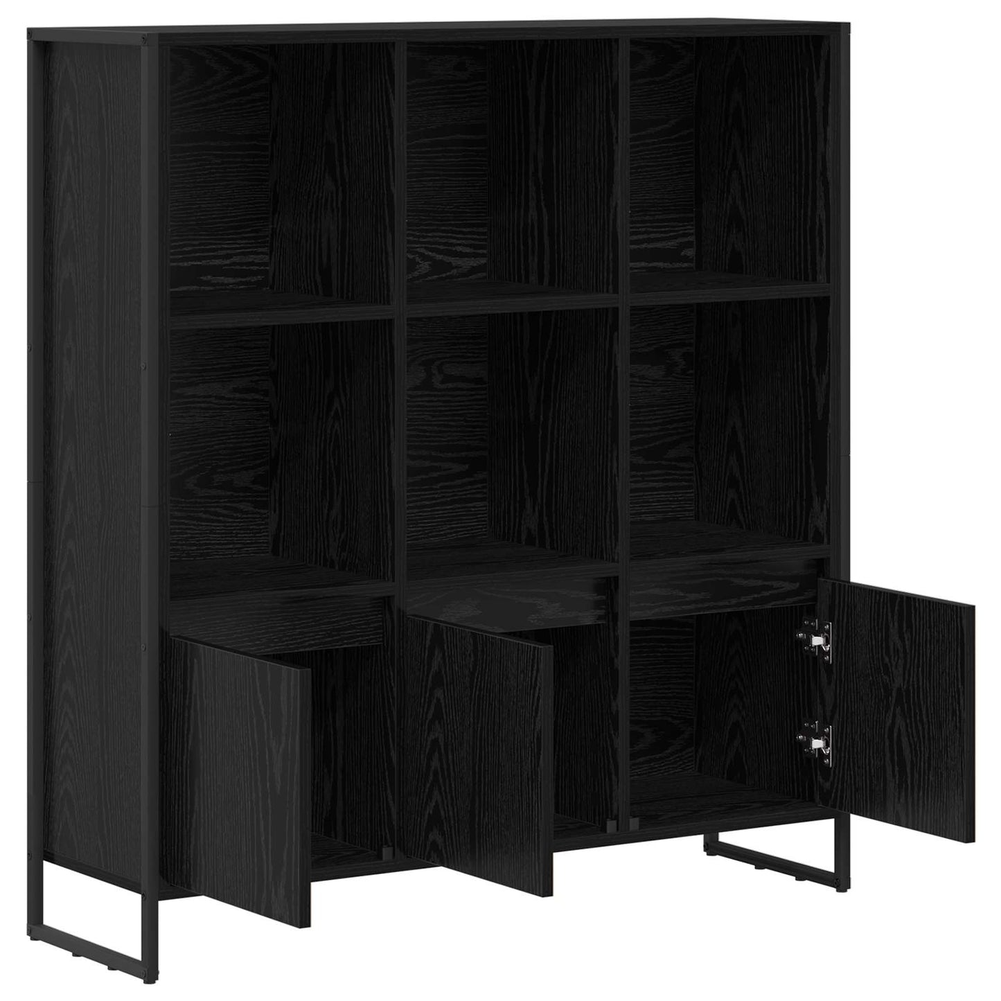 vidaXL Bücherregal 2 pcs Schwarz Eichen-Optik 99,5 x 30 x 108 cm