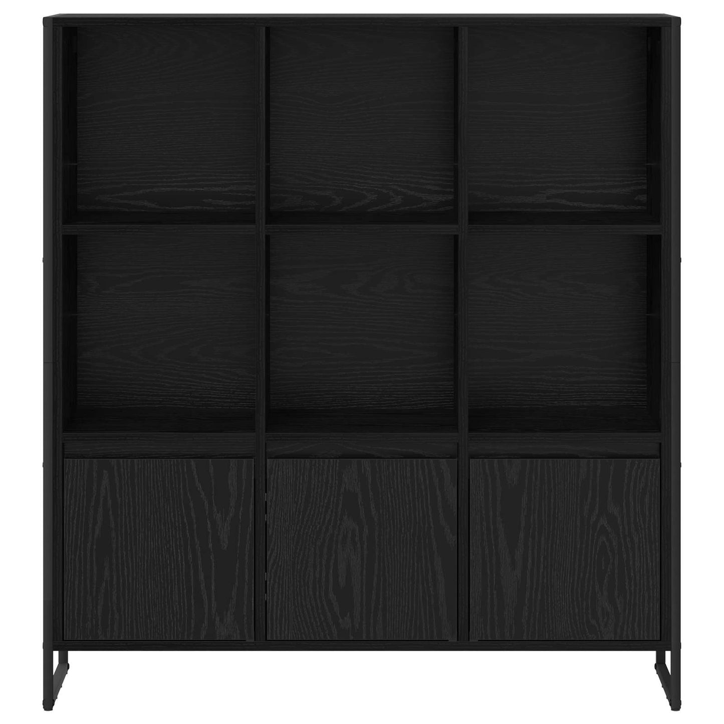 vidaXL Bücherregal 2 pcs Schwarz Eichen-Optik 99,5 x 30 x 108 cm