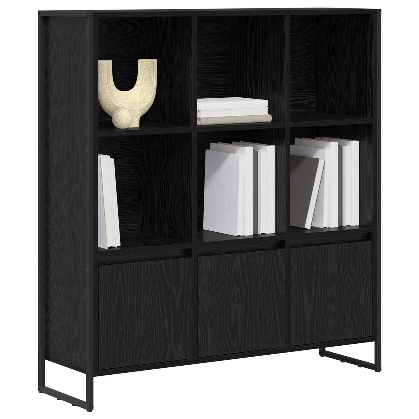 vidaXL Bücherregal 2 pcs Schwarz Eichen-Optik 99,5 x 30 x 108 cm