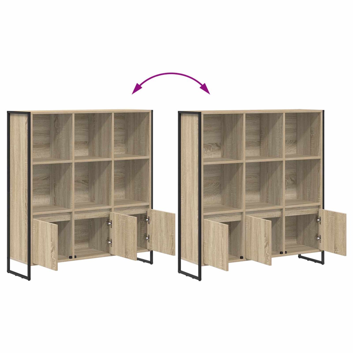 vidaXL Bücherregal 2 pcs Sonoma 99,5 x 30 x 108 cm Holzwerkstoff