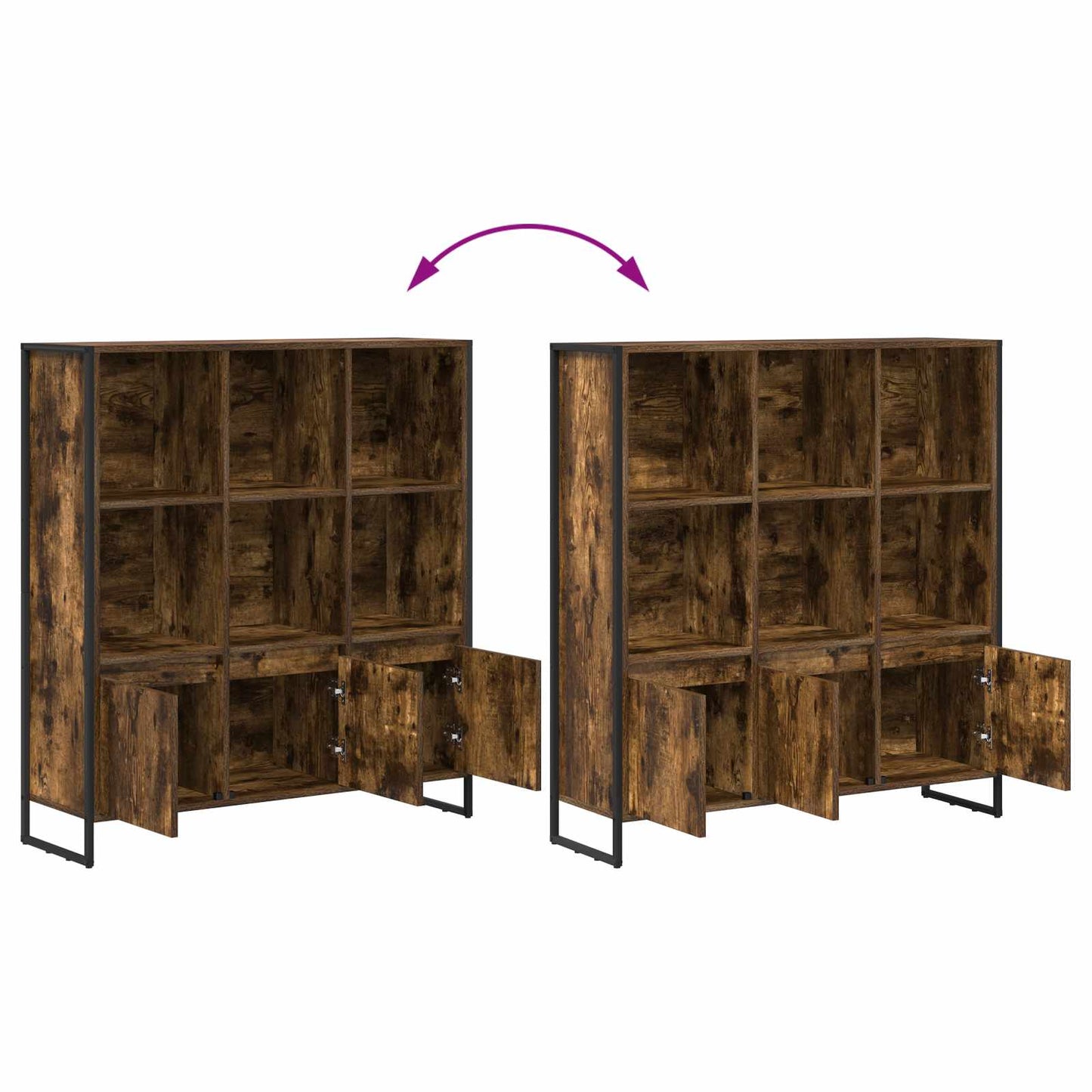 vidaXL Bücherregal 2 pcs Raucharbe 99,5 x 30 x 108 cm Holzwerkstoff